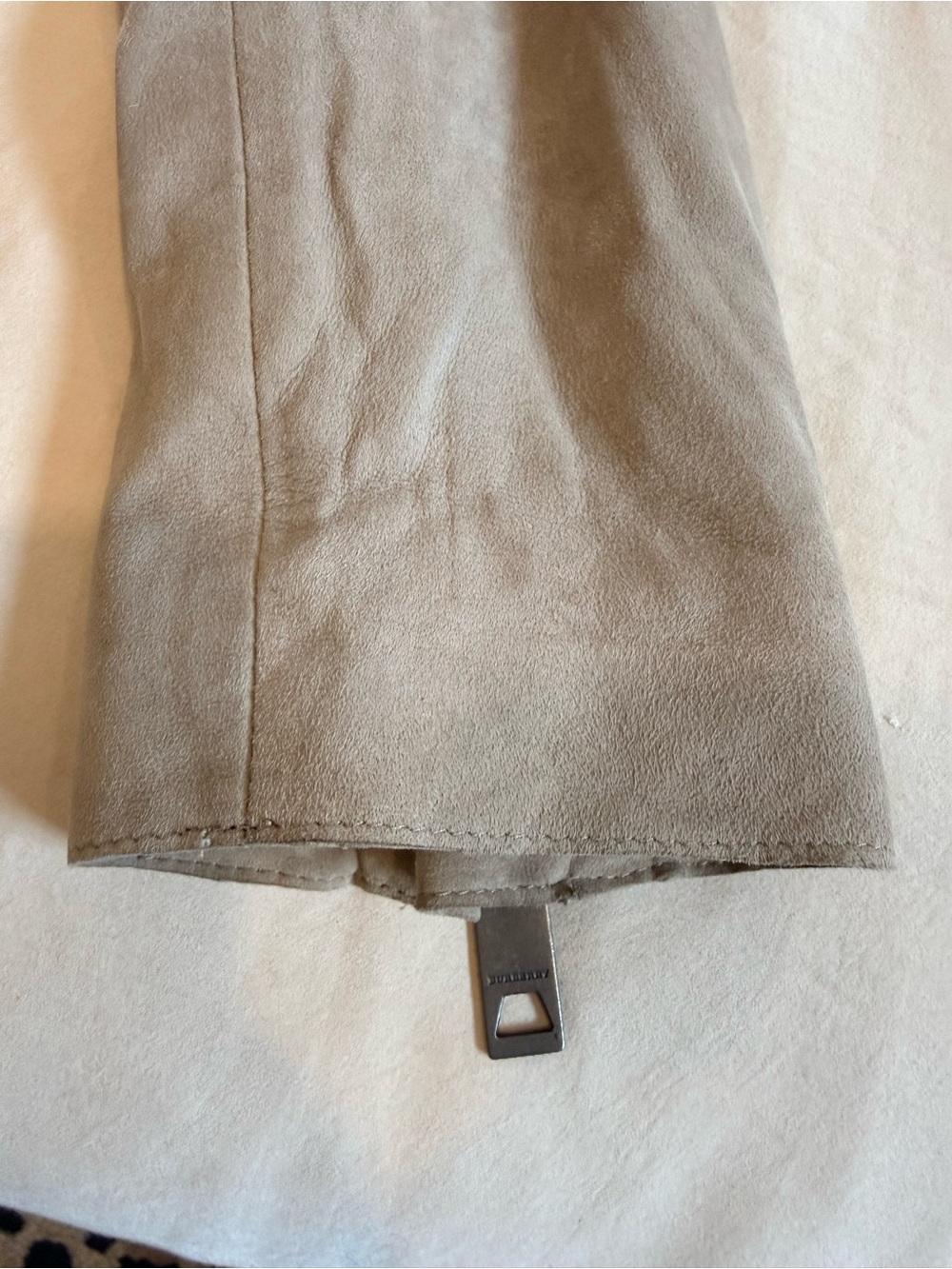 Burberry Taupe Suede Button-Front Jacket - Picture 16 of 16